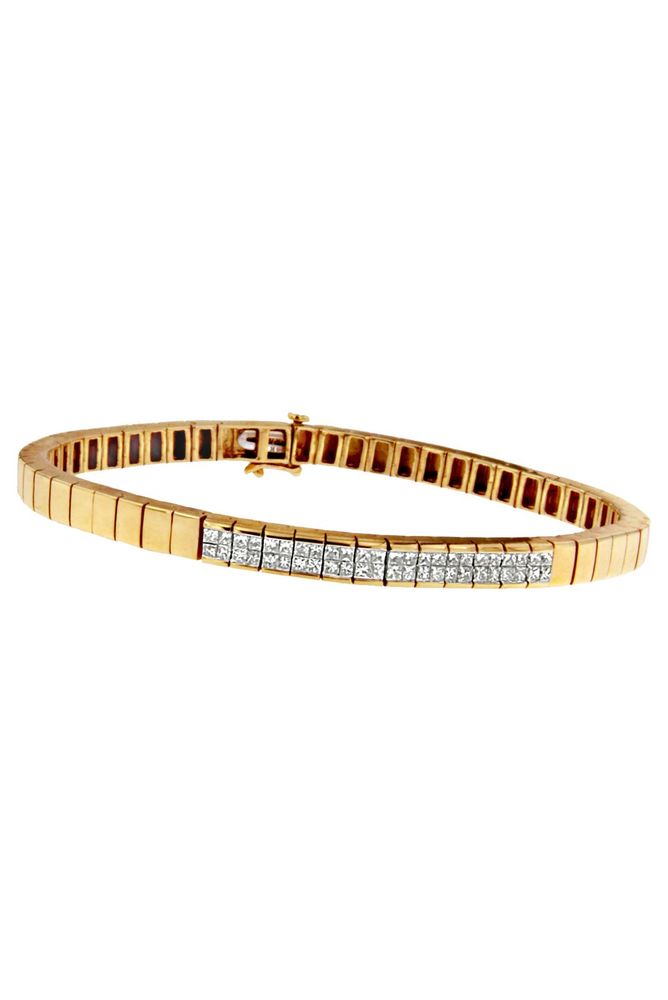 Princess Cut Diamond Banded Bracelet